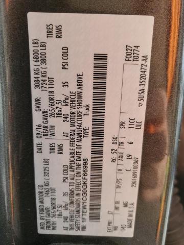 2016 FORD F150 SUPER - 1FTEW1CG0GKF66998