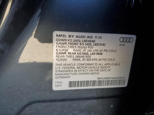 2025 AUDI Q6 E-TRON WA124BGF4SA016972