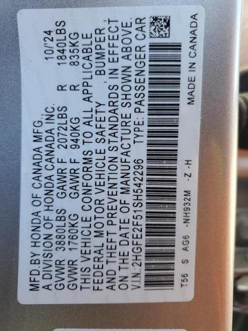 2025 HONDA CIVIC SPOR - 2HGFE2F51SH542296