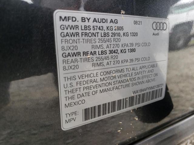 2021 AUDI SQ5 PREMIU WA1B4AFYXM2139721