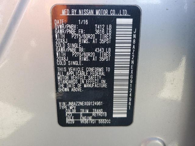 2016 INFINITI QX80 - JN8AZ2NEXG9124961