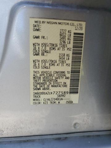 2020 NISSAN FRONTIER S - 1N6ED0EA2LN727589