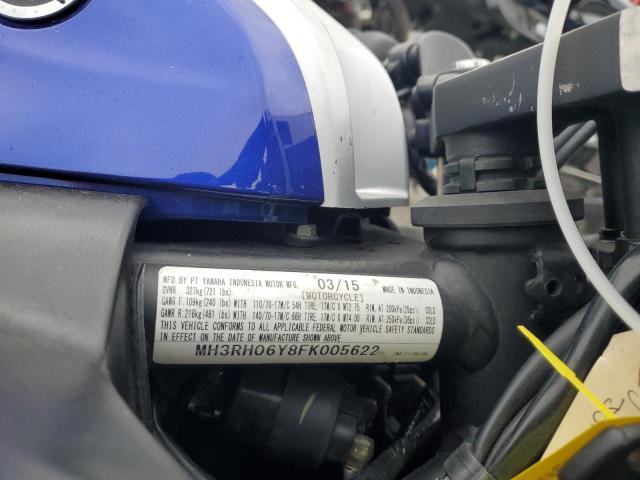 2015 YAMAHA YZFR3 MH3RH06Y8FK005622