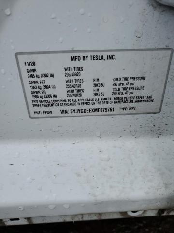 2021 TESLA MODEL Y - 5YJYGDEEXMF079761