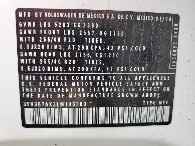 2020 VOLKSWAGEN TIGUAN SE - 3VV3B7AX3LM146360