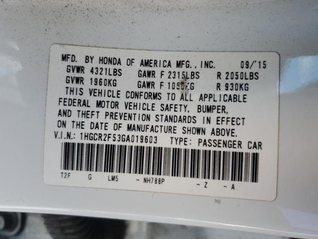 2016 HONDA ACCORD SPO - 1HGCR2F53GA019603