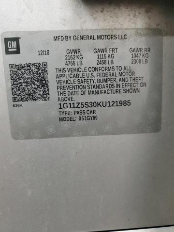 2019 CHEVROLET IMPALA LT - 1G11Z5S30KU121985