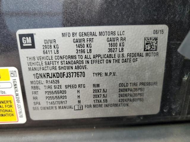 2015 CHEVROLET TRAVERSE L - 1GNKRJKD0FJ377670