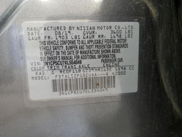 2019 NISSAN KICKS S - 3N1CP5CU7KL554049