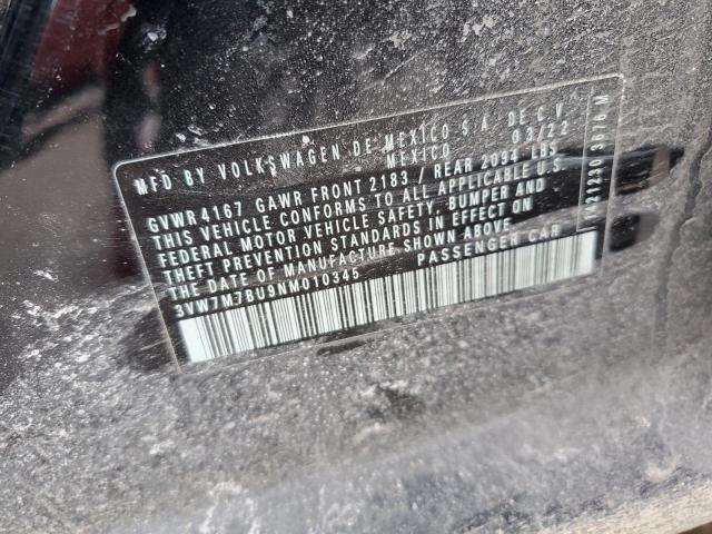 2022 VOLKSWAGEN JETTA SE - 3VW7M7BU9NM010345