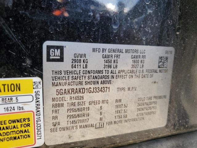2016 BUICK ENCLAVE - 5GAKRAKD1GJ334371