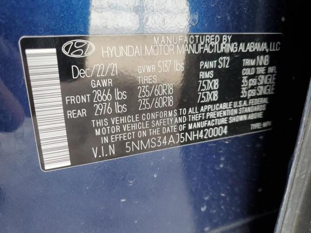 2022 HYUNDAI SANTA FE S - 5NMS34AJ5NH420004