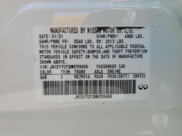2021 INFINITI Q50 SENSOR JN1EV7CP2MM705666