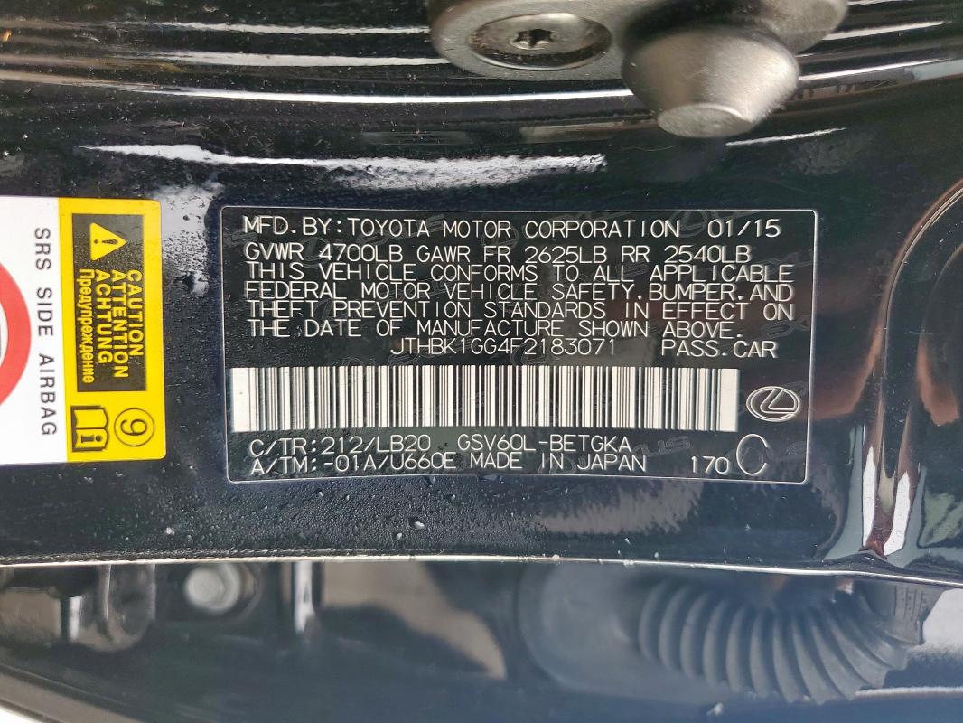 2015 LEXUS ES 350 - JTHBK1GG4F2183071