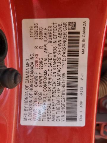 2020 HONDA CIVIC SPOR - 2HGFC2F81LH519005