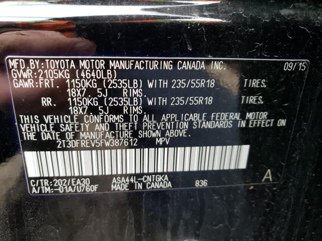 2015 TOYOTA RAV4 LIMIT - 2T3DFREV5FW387612