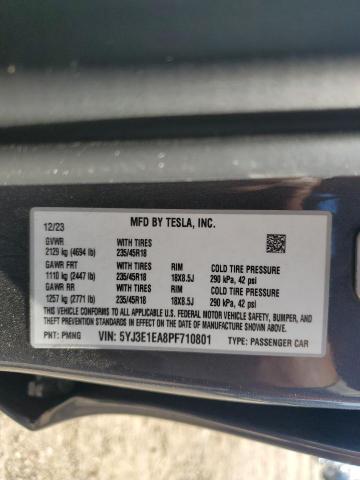 2023 TESLA MODEL 3 5YJ3E1EA8PF710801