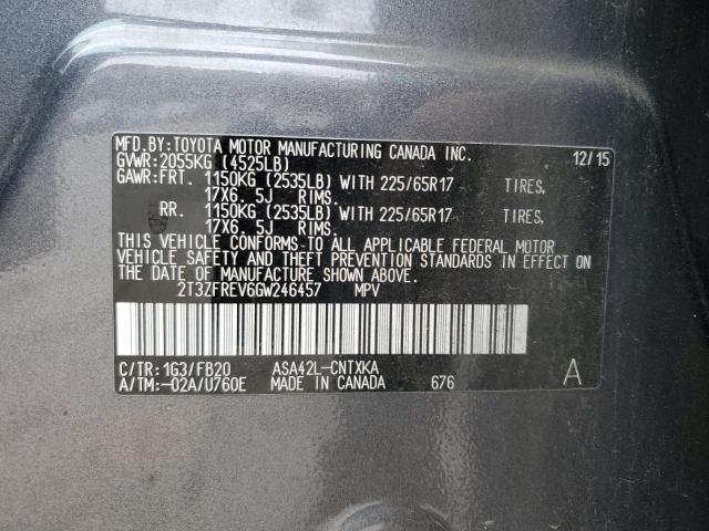 2016 TOYOTA RAV4 LE - 2T3ZFREV6GW246457