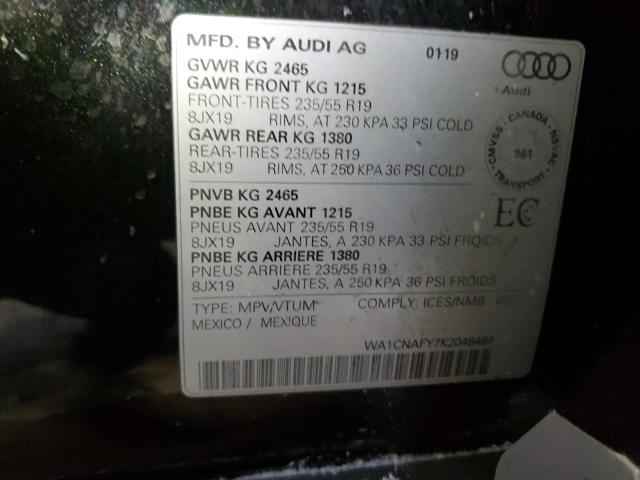 2019 AUDI Q5 PRESTIG WA1CNAFY7K2048484