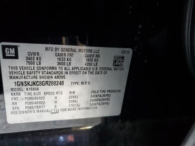 2016 CHEVROLET SUBURBAN K - 1GNSKJKC8GR288248