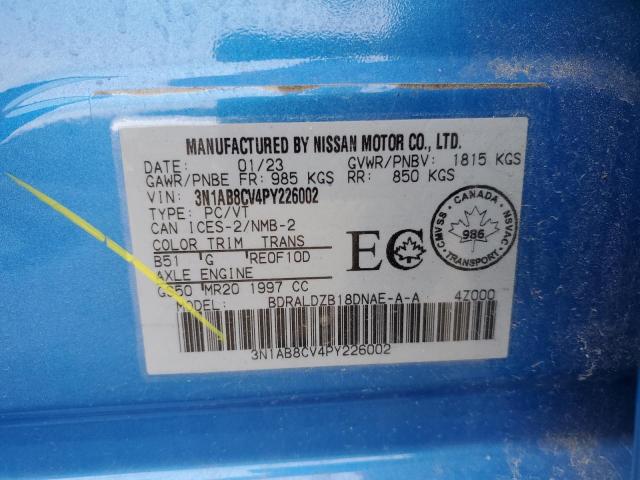 2023 NISSAN SENTRA SV 3N1AB8CV4PY226002