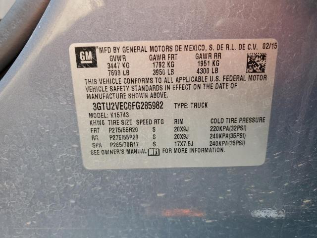 2015 GMC SIERRA K15 3GTU2VEC6FG285982