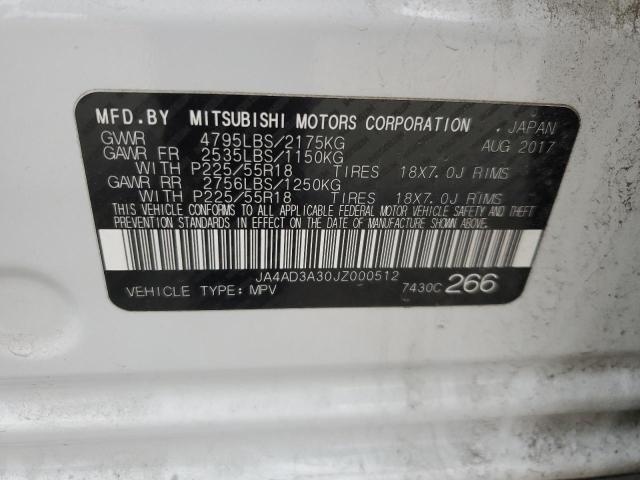 2018 MITSUBISHI OUTLANDER - JA4AD3A30JZ000512