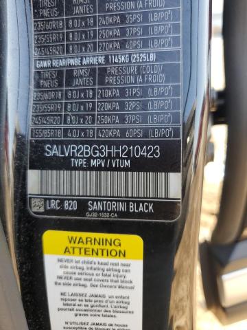 2017 LAND ROVER RANGE ROVE - SALVR2BG3HH210423