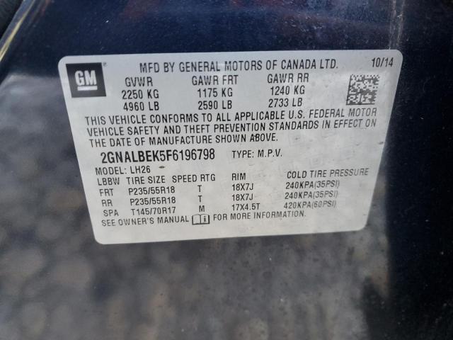 2015 CHEVROLET EQUINOX LT - 2GNALBEK5F6196798