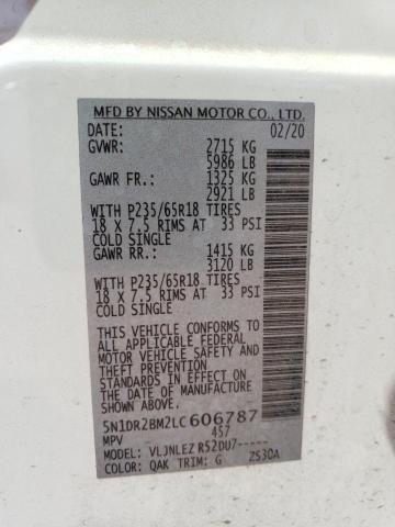 2020 NISSAN PATHFINDER - 5N1DR2BM2LC606787