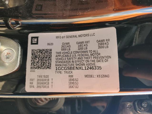 2020 CHEVROLET COLORADO 1GCGSBENXL1246335