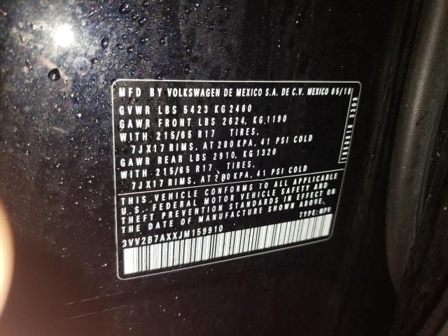 2018 VOLKSWAGEN TIGUAN SE - 3VV2B7AXXJM159910