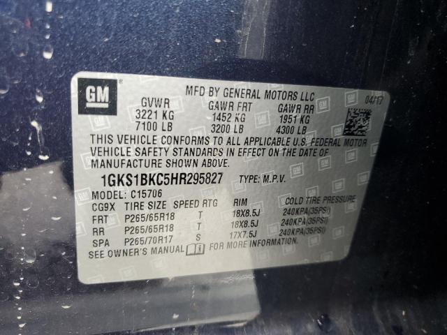 2017 GMC YUKON SLT 1GKS1BKC5HR295827