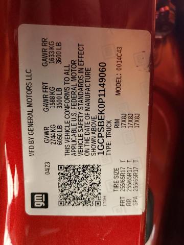 2023 CHEVROLET COLORADO 1GCPSBEK0P1149060
