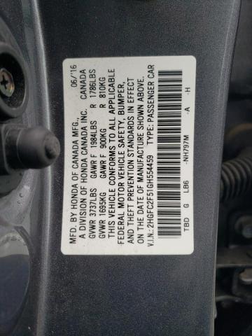 2016 HONDA CIVIC LX - 2HGFC2F51GH554459