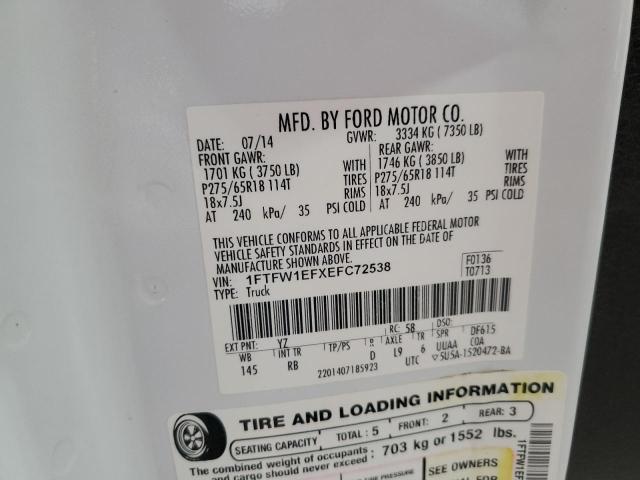 2014 FORD F150 SUPER - 1FTFW1EFXEFC72538