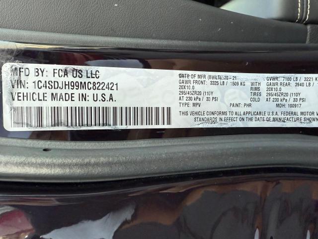2021 DODGE DURANGO SR 1C4SDJH99MC822421