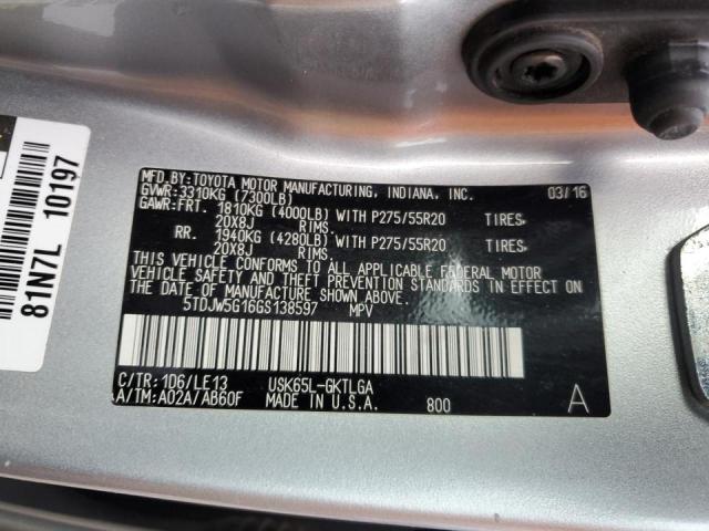 2016 TOYOTA SEQUOIA LI 5TDJW5G16GS138597