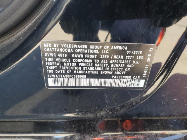 2015 VOLKSWAGEN PASSAT S - 1VWAT7A30FC066985