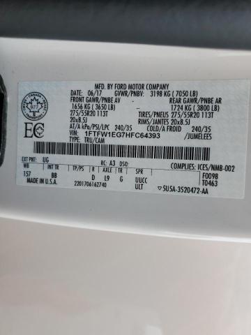 2017 FORD F150 SUPER - 1FTFW1EG7HFC64393