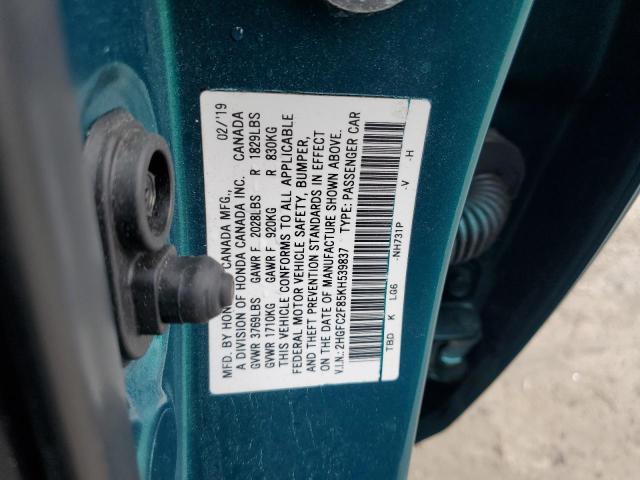 2019 HONDA CIVIC SPOR - 2HGFC2F85KH539837