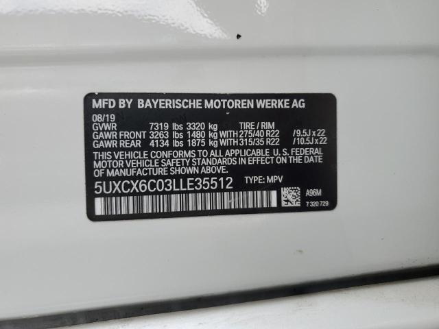 2020 BMW X7 M50I 5UXCX6C03LLE35512