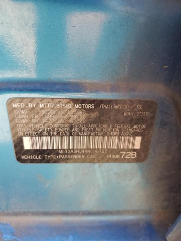2017 MITSUBISHI MIRAGE ES - ML32A3HJ4HH006727