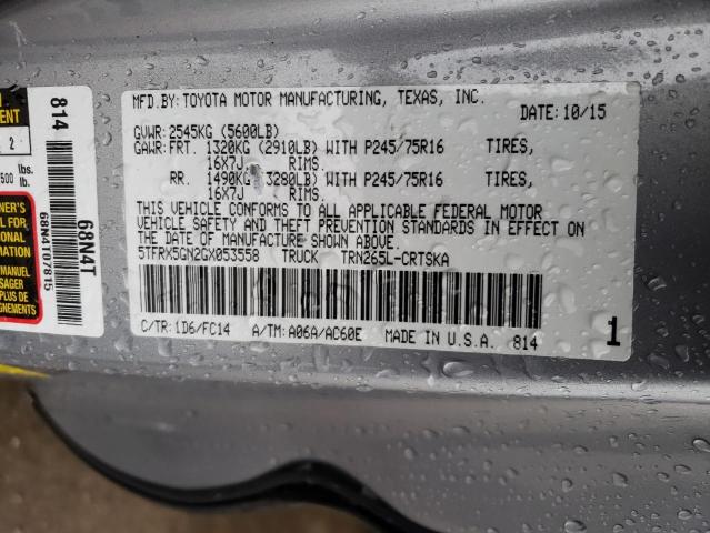 2016 TOYOTA TACOMA ACC - 5TFRX5GN2GX053558