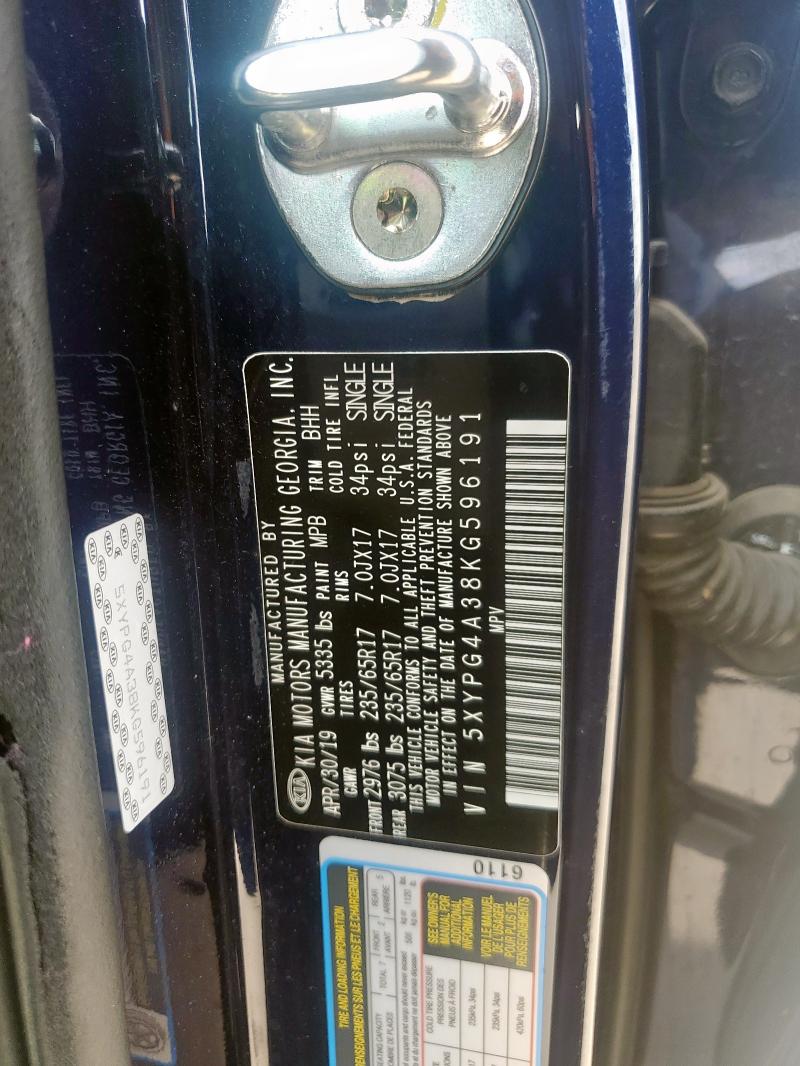 2019 KIA SORENTO L - 5XYPG4A38KG596191