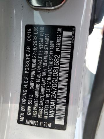 2016 PORSCHE PANAMERA G WP0AF2A70GL081682