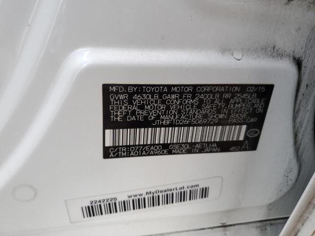 2015 LEXUS IS 250 - JTHBF1D26F5069729