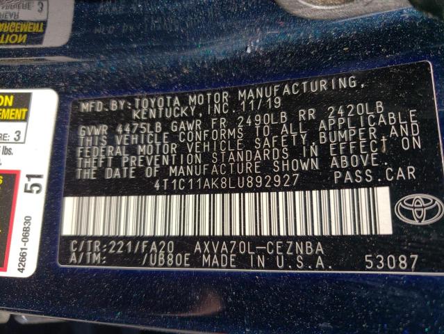 2020 TOYOTA CAMRY LE - 4T1C11AK8LU892927