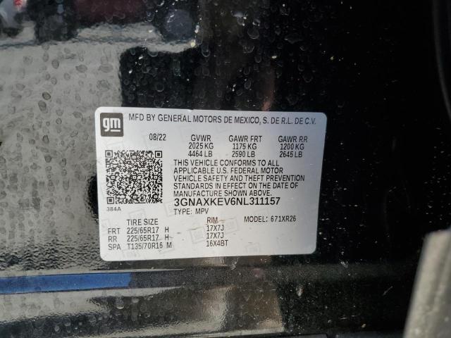 2022 CHEVROLET EQUINOX LT - 3GNAXKEV6NL311157