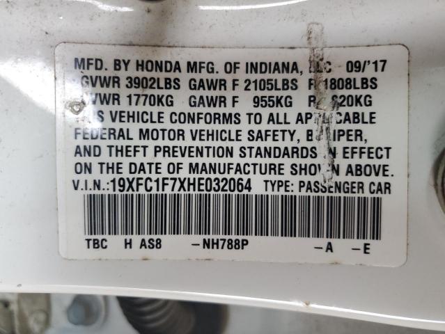 2017 HONDA CIVIC EXL - 19XFC1F7XHE032064